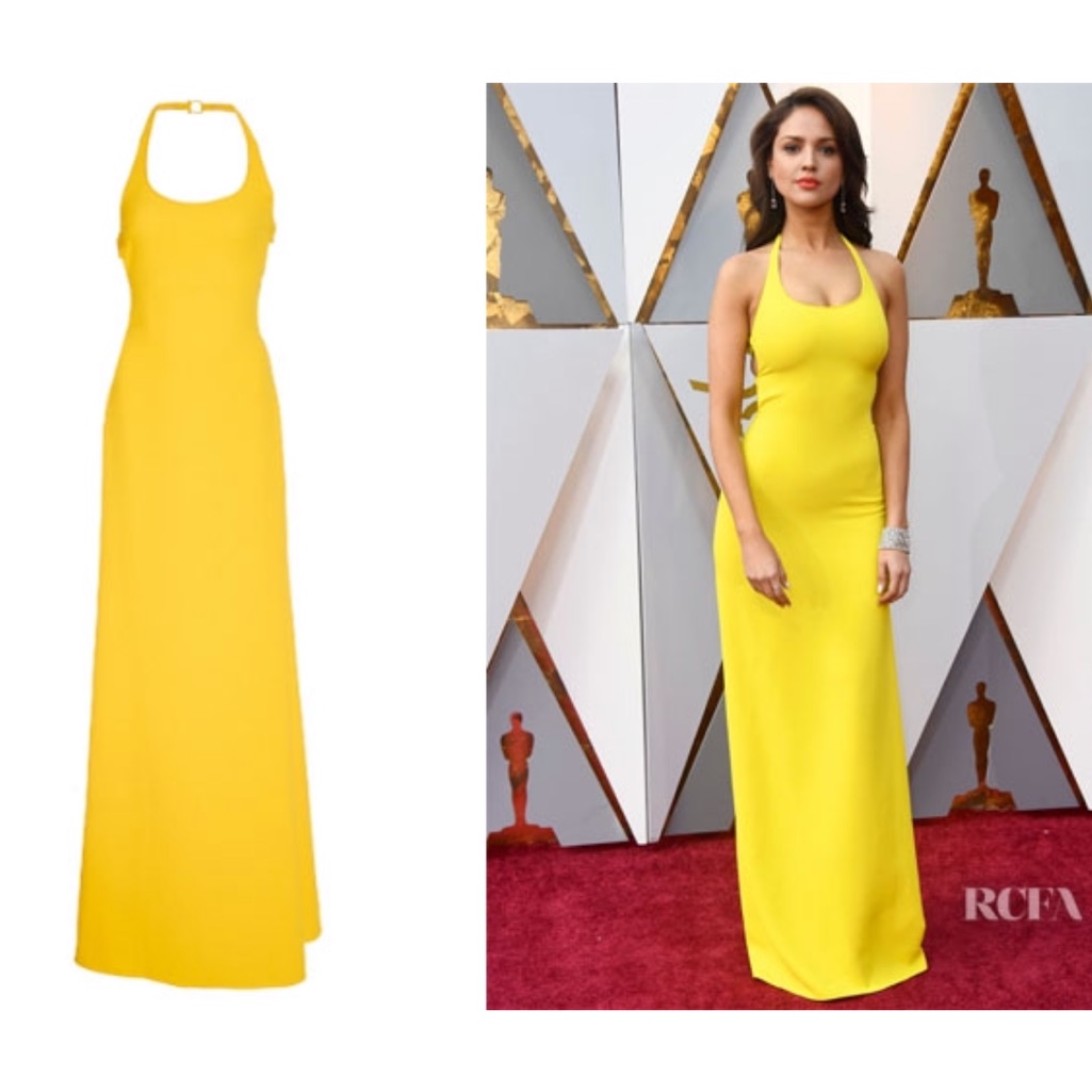 Black Halo Naples Gown Elegant Yellow Halter Dress